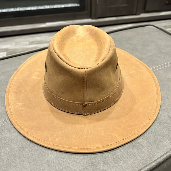 New w/o tags .. Leather Size L Western Hiker Henschel Hat Co - Picture 2 of 3